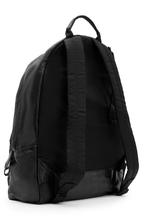 Allsaints Carabiner Leather Backpack In Black