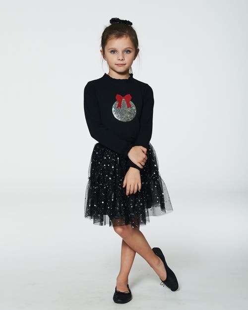 Deux Par Deux Girls' Glittering Tulle Skirt - Little Kid In Anthracite
