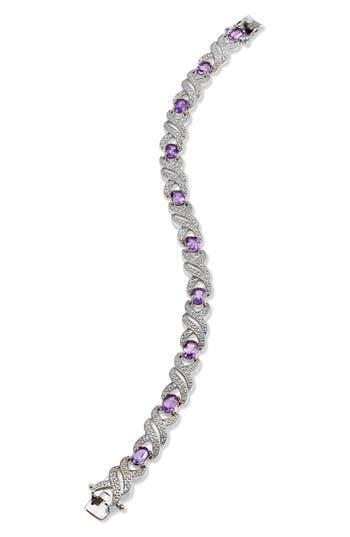 Savvy Cie Jewels Diamond & Amethyst Bracelet In Amethyst/silver