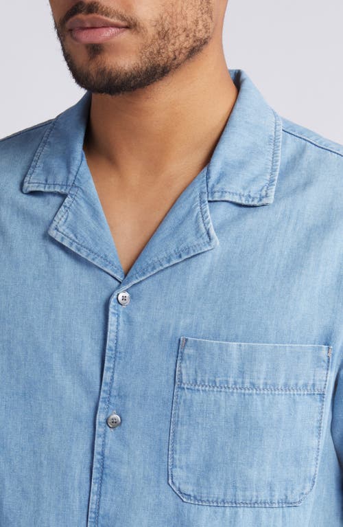 Frame Men's Chambray Camp Shirt In Midland