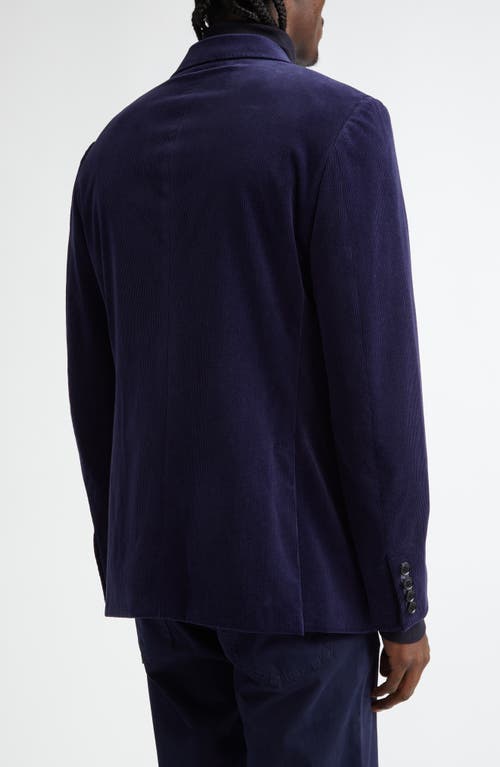 Zegna Cashco Stretch Cotton & Cashmere Corduroy Blazer In Navy