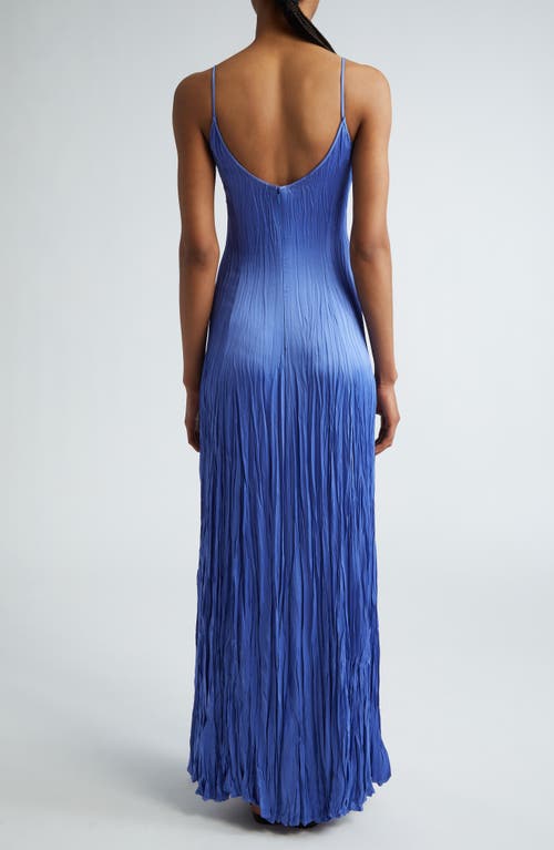 Shop Michael Kors Collection Jamison Crushed Charmeuse Maxi Slipdress In Azure