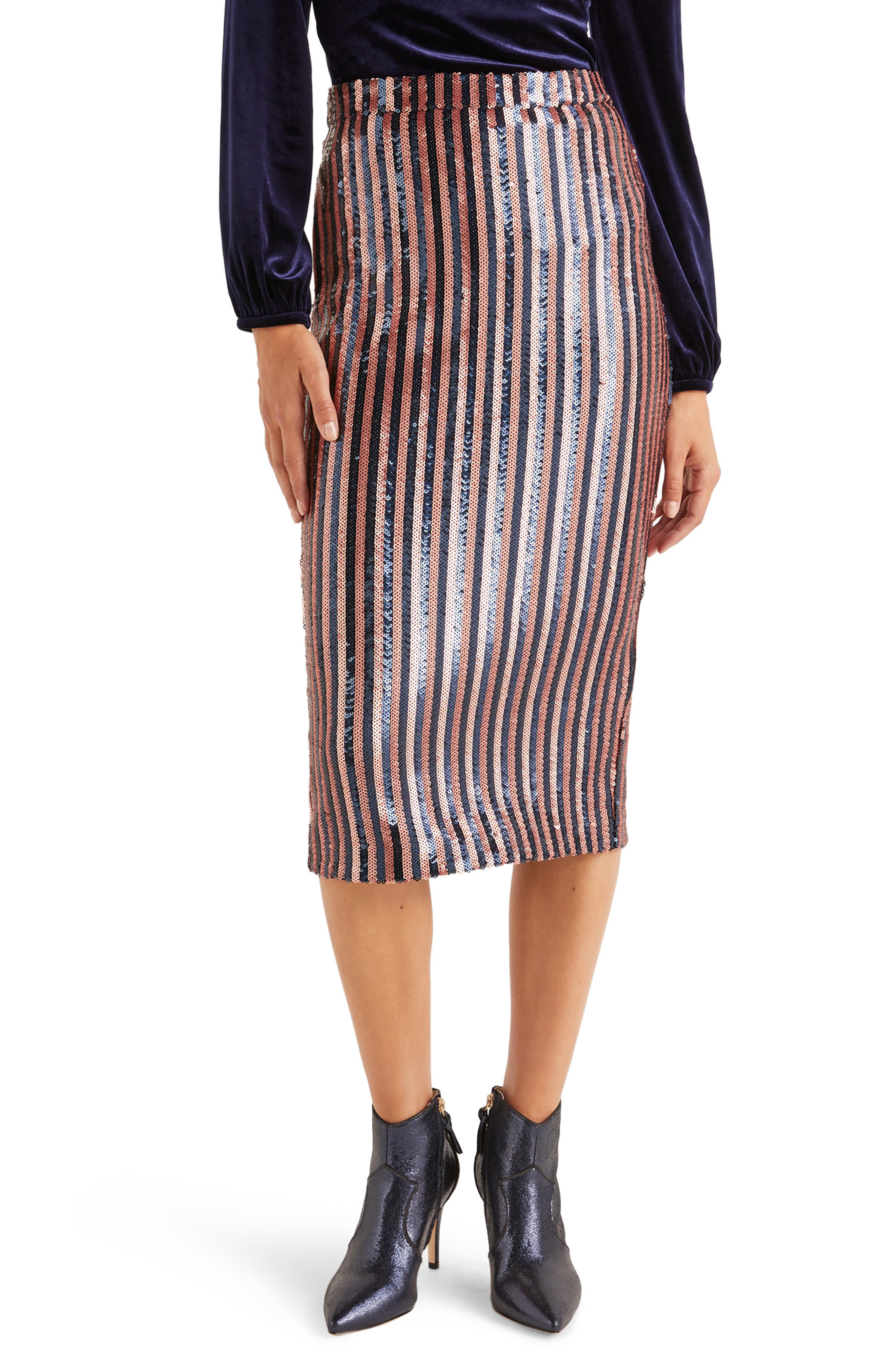Boden Aubrey Sequin Stripe Pencil Skirt Nordstrom