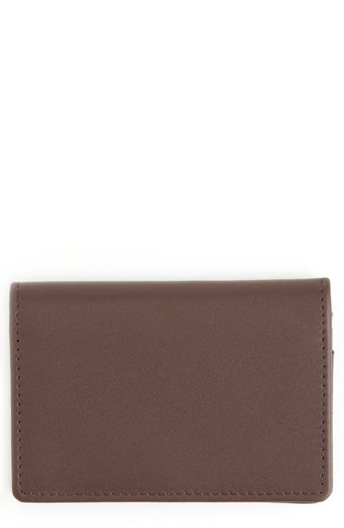 Royce New York Leather Card Case In Brown- Gold Foil