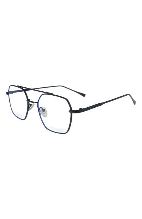 Fifth & Ninth Loki 51mm Geometric Blue Light Blocking Glasses In Black/clear