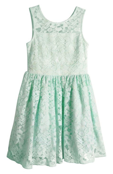 Zunie Kids' Eyelet Ruffle Bodice & Mesh Skirt Dress in Lilac at Nordstrom, Size 8