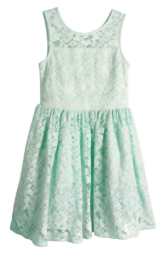 Zunie Kids' Sleeveless Lace Dress In Mint