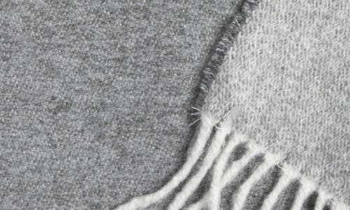 Nordstrom Plaid Fringe Throw Blanket In Grey Onyx