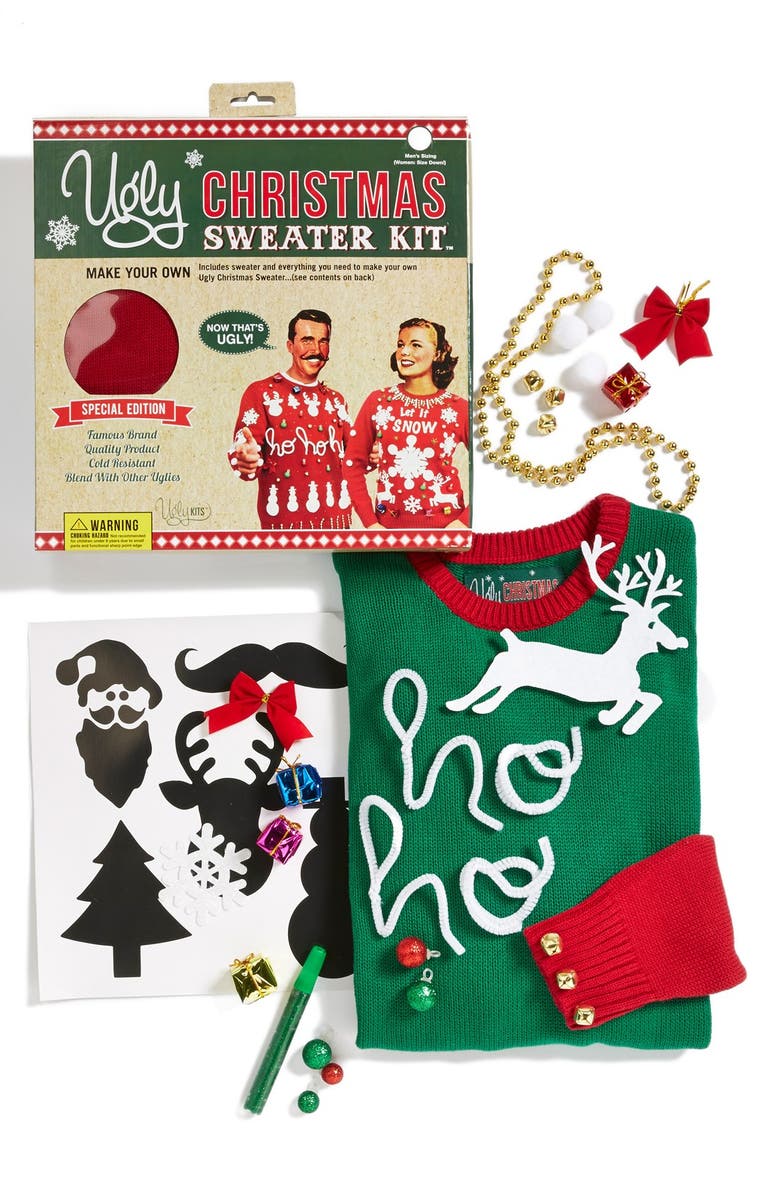 Ugly Christmas Sweater Colorblock MakeYourOwn Sweater Kit (Juniors
