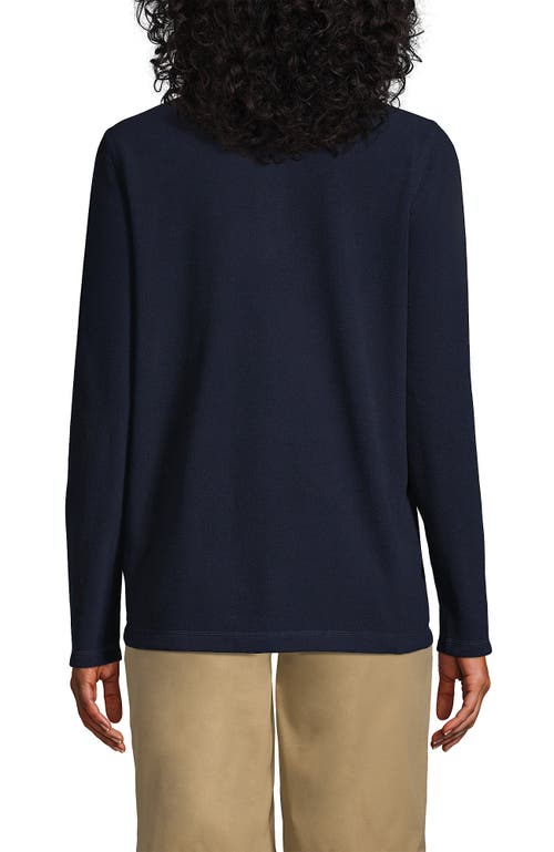 Lands' End School Uniform Young Lightweight Fleece Quarter Zip Pullover In Classic Navy