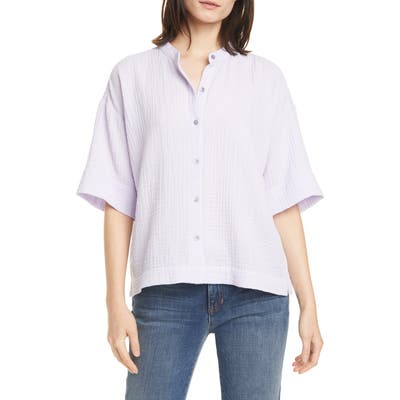 Eileen Fisher Boxy Organic Cotton Top, Purple