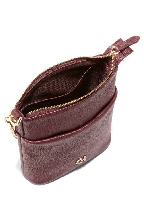 Cole Haan Mini Mainline North/south Leather Bucket Bag In Bloodstone