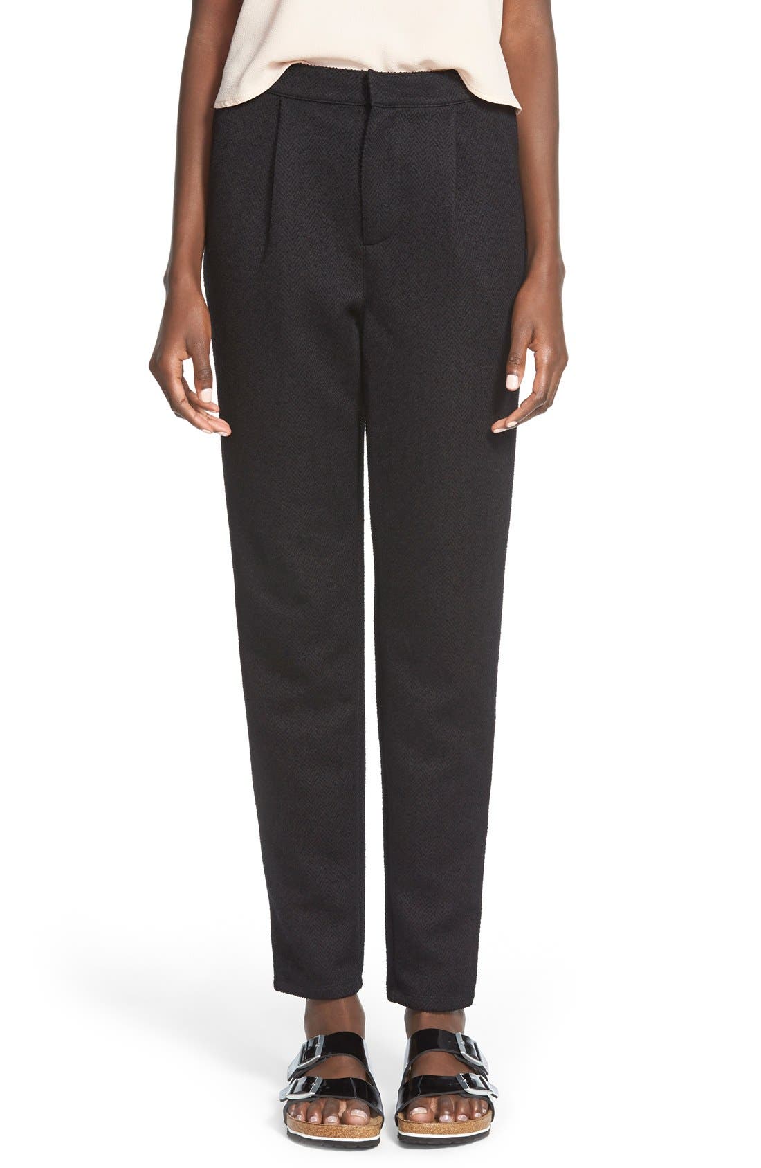 Leith Herringbone Knit Pants Nordstrom