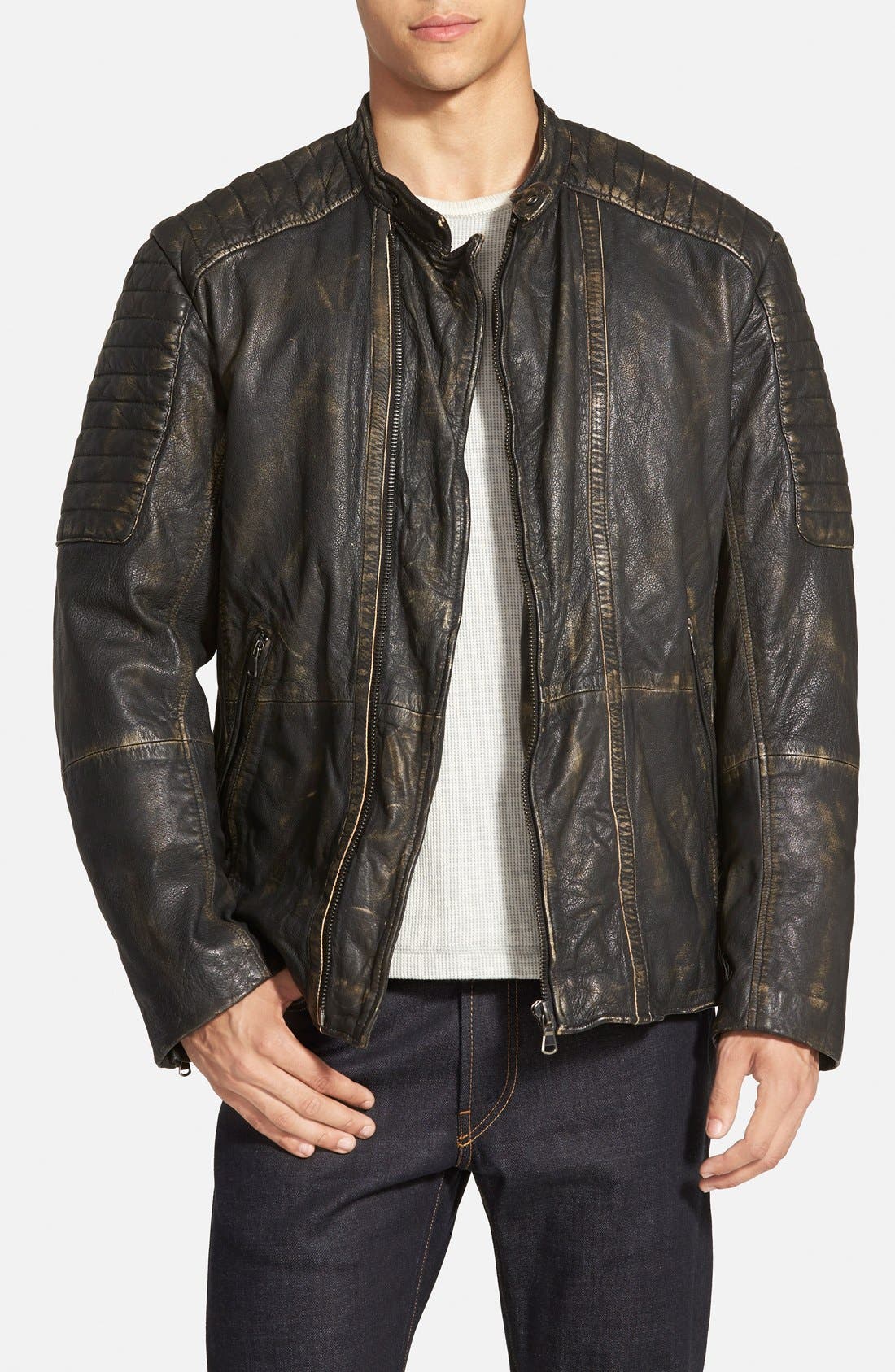True Grit Vintage Leather Biker Jacket Nordstrom