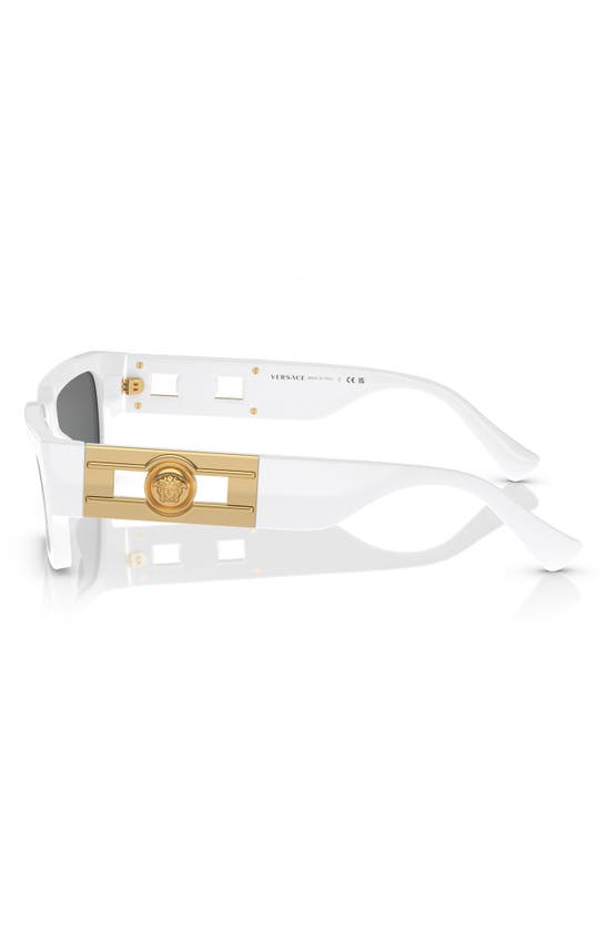 Versace 54mm Rectangular Sunglasses In White