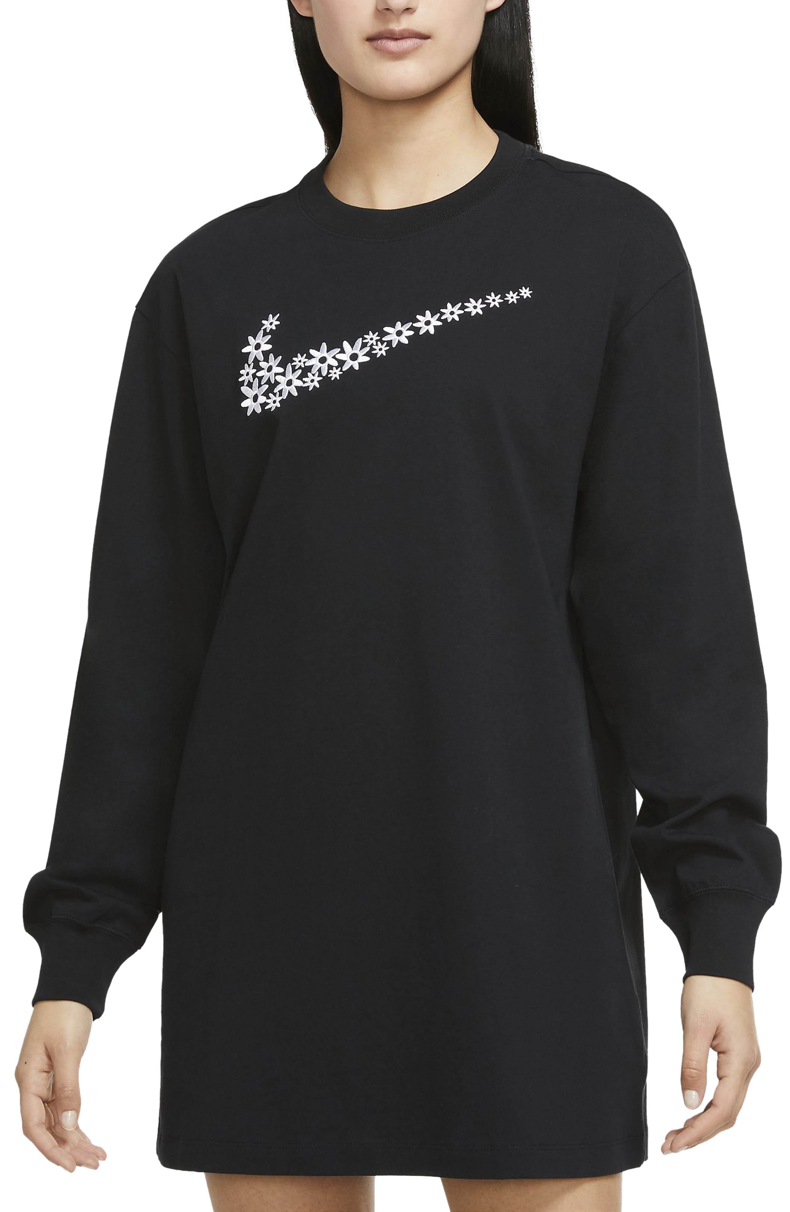 Nike Floral Swoosh Long Sleeve T-shirt 