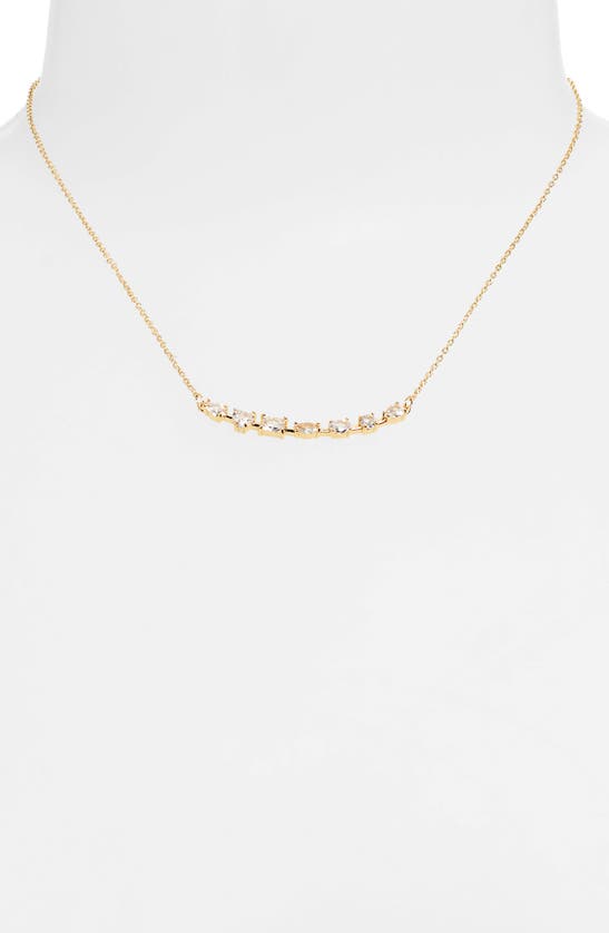Shop Nordstrom Rack Mixed Cut Cz Statement Necklace In Clear- Gold