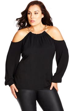 City Chic 'Sexy Cold Shoulder Top (Plus Size) | Nordstrom