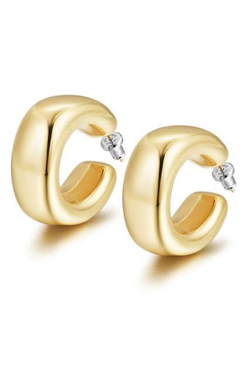 Shop Jane Basch Designs Oversize Puff Hoop Earrings In Gold