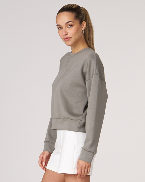 REBODY ACTIVE REBODY ACTIVE ESSENTIAL SCUBA KNIT CREWNECK SWEATSHIRT 