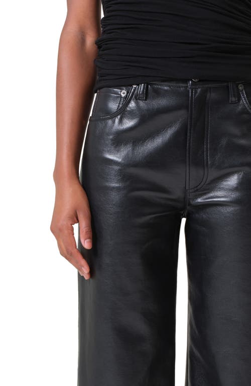 Shop Agolde Ren High Waist Ankle Wide Leg Leather Blend Pants In Detox