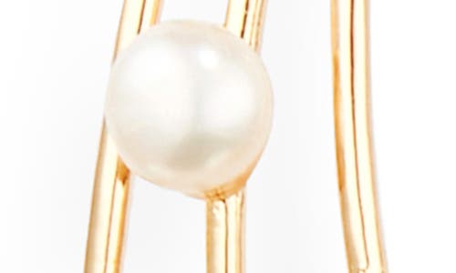 Shop Cult Gaia Shanti Imitation Pearl Hoop Earrings In Gold/pearl