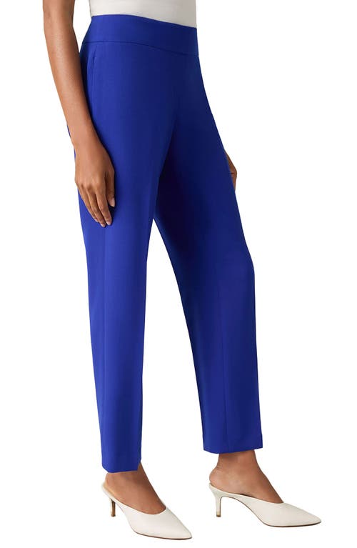 Shop Kasper Hidden Fly Front Taffeta Pants In Royal Signature