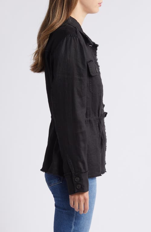 Tommy Bahama Two Palms Linen Utility Jacket In Black