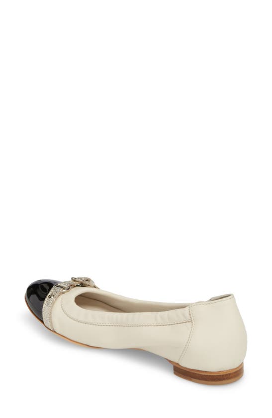 Shop Agl Attilio Giusti Leombruni Monika Cap Toe Ballet Flat In Chalk-gess-gold