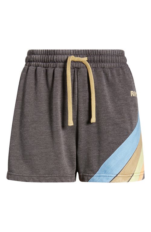 Shop Rip Curl Surf Revival Cotton Blend Fleece Shorts In Washed Black