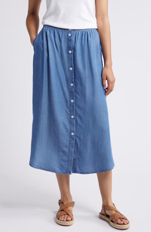 Caslonr Caslon(r) Button Front Chambray Skirt In Blue