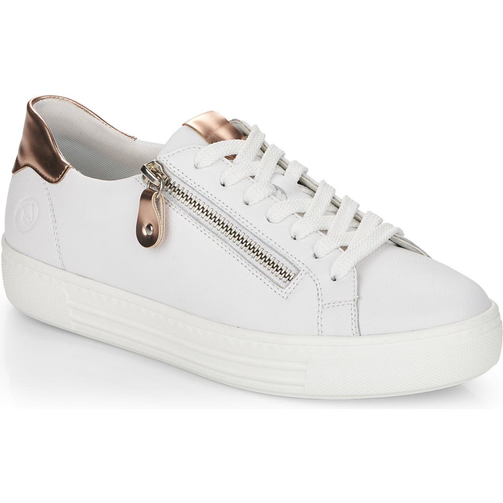 Remonte Rieker Alina 03 Sneaker In Weiss/kupfer