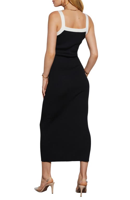 Shop Vici Collection Rib Body-con Midi Dress In Black/white