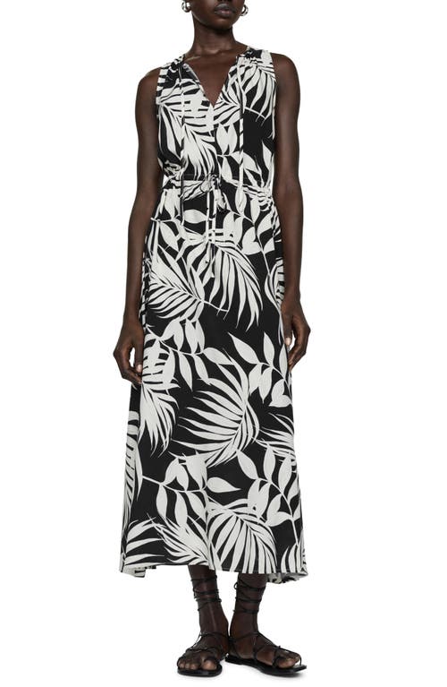 Mango Bow Printed Dress Black In Black