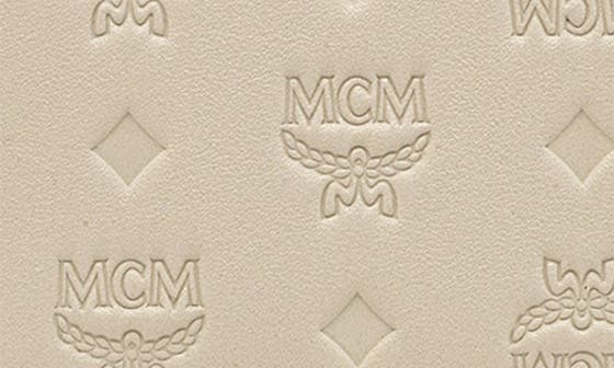 Mcm Aren Flap Trifold Mini Wallet In Oatmeal