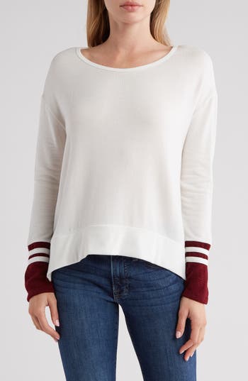 Go Couture Spring Varsity Sweater In Ivory