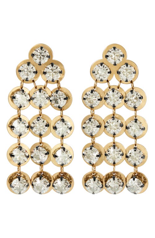 Shop Tory Burch Crystal Chandelier Earrings In Antique Light Brass/crystal