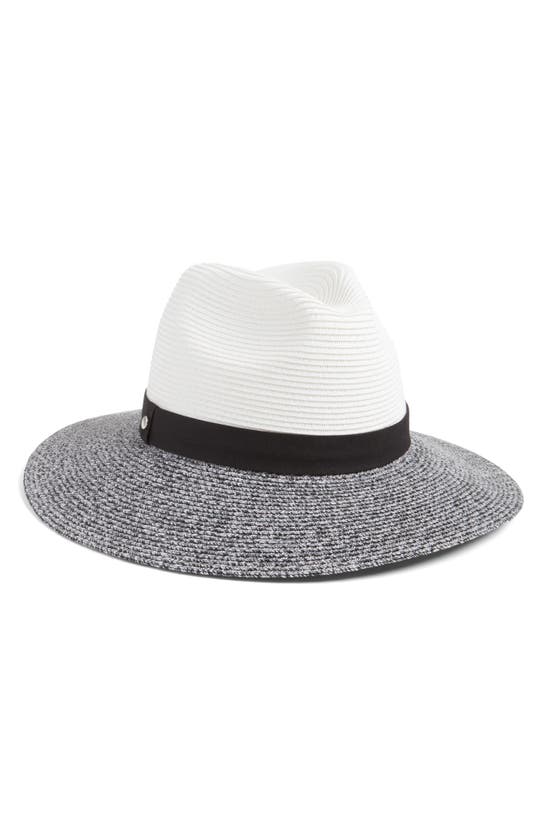 Shop Nordstrom Packable Braided Paper Straw Panama Hat In White-black Combo