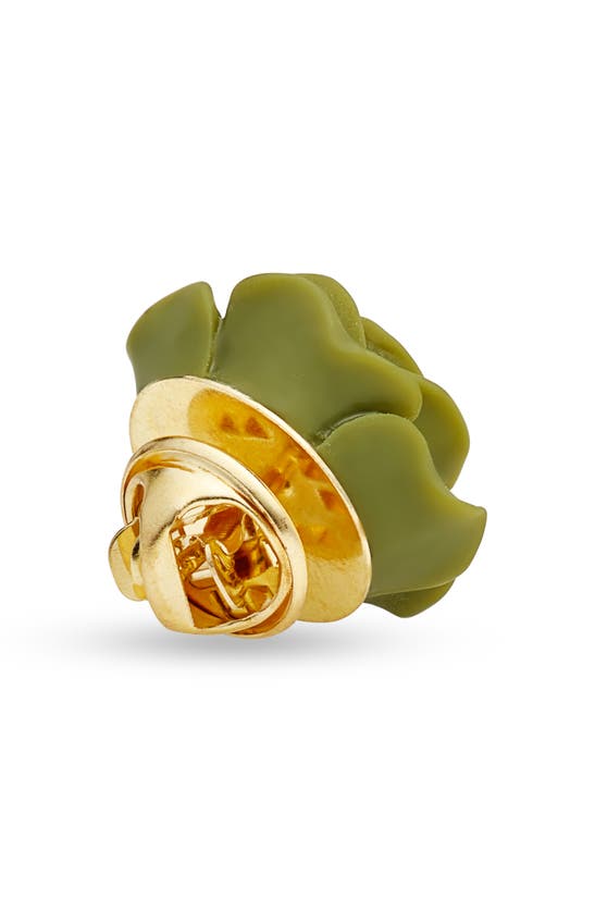 Shop Clifton Wilson Floral Lapel Pin In Olive