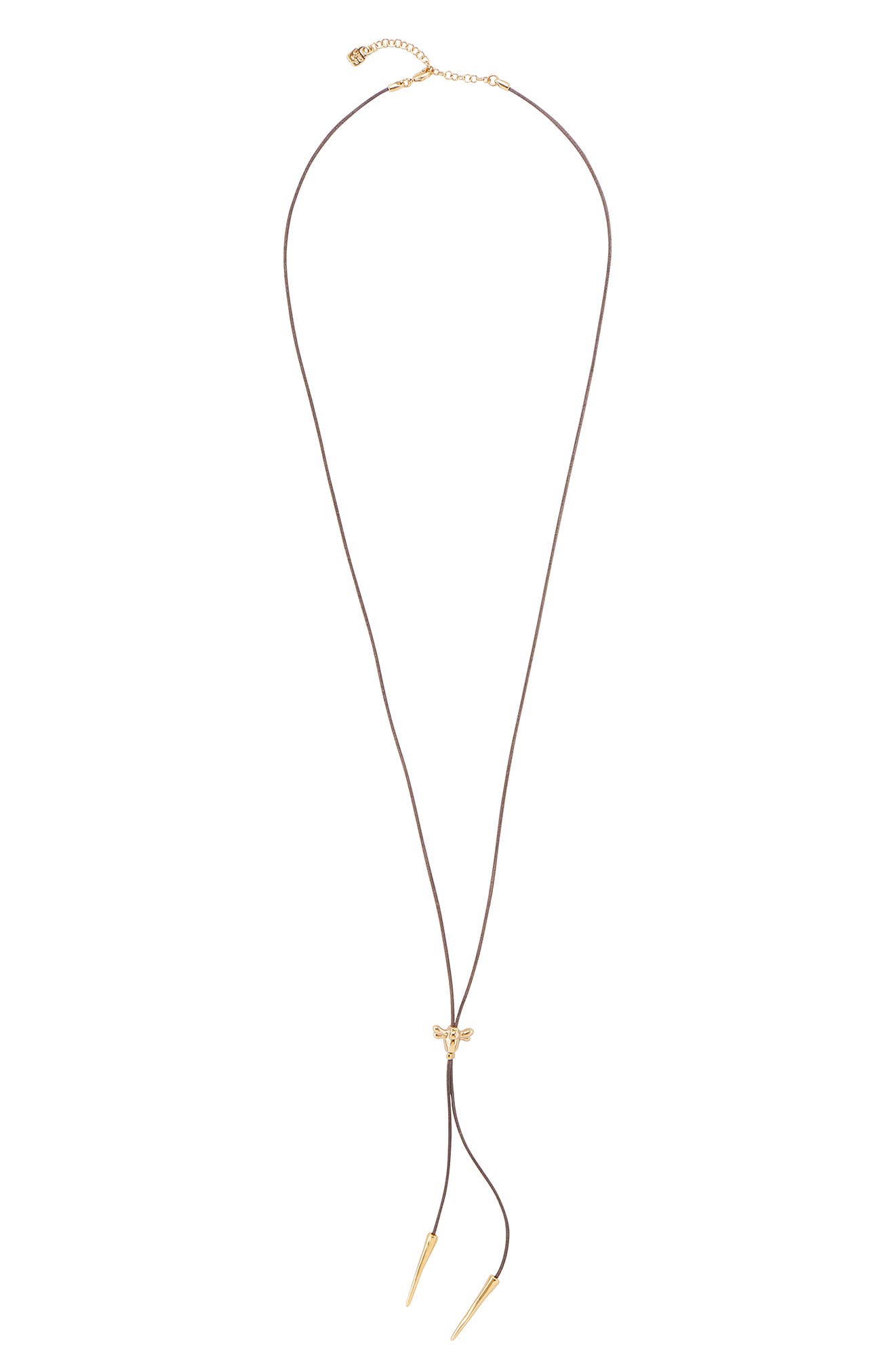 Unode50 Bee Happy Leather Cord Drop Necklace In Gold