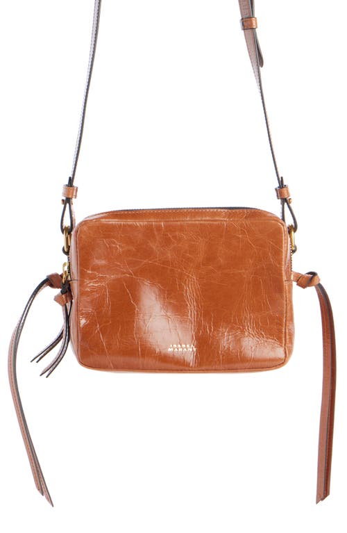 Isabel Marant Wardy Crinkle Leather Camera Bag in Cognac 50Co at Nordstrom