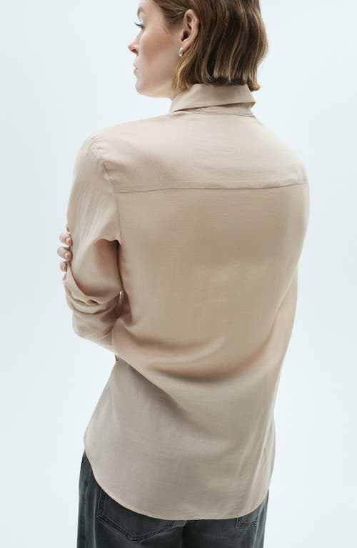 Mango Satin Shirt In Beige