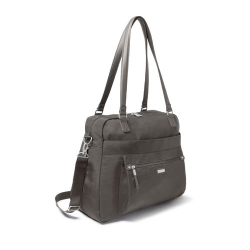 Baggallini Overnight Expandable Laptop Tote Bag With Rfid Wristlet In Sterling Shimmer