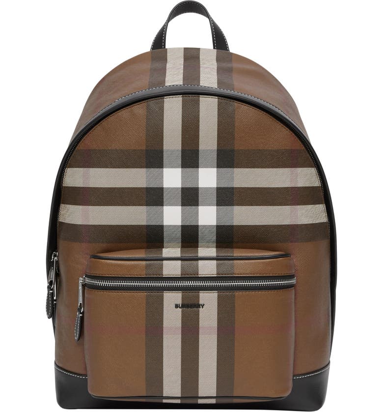 Jett Check Canvas & Leather Backpack