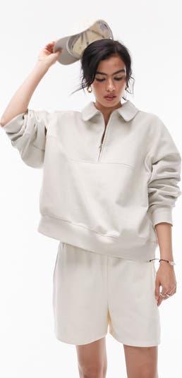 Topshop Quarter Zip Sweatshirt Nordstrom