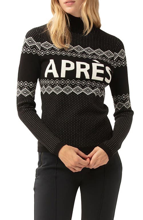 Aurora Jacquard Mock Neck Sweater in Black
