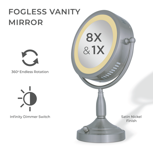 ZADRO ZADRO LIGHTED MAKEUP MIRROR WITH 8X/1X MAGNIFICATIONS 