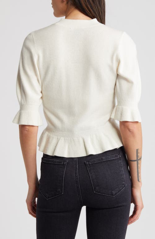 Shop Paige Sabelina Merino Wool Blend Sweater In Ivory