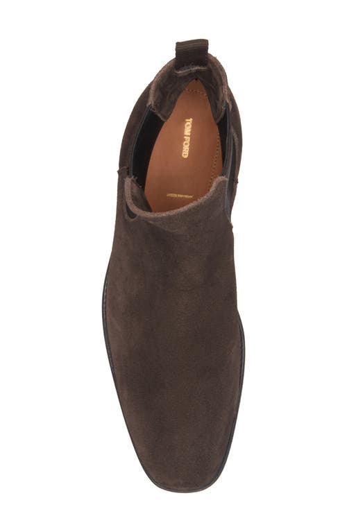 Shop Tom Ford Robert Suede Chelsea Boot In Coffee