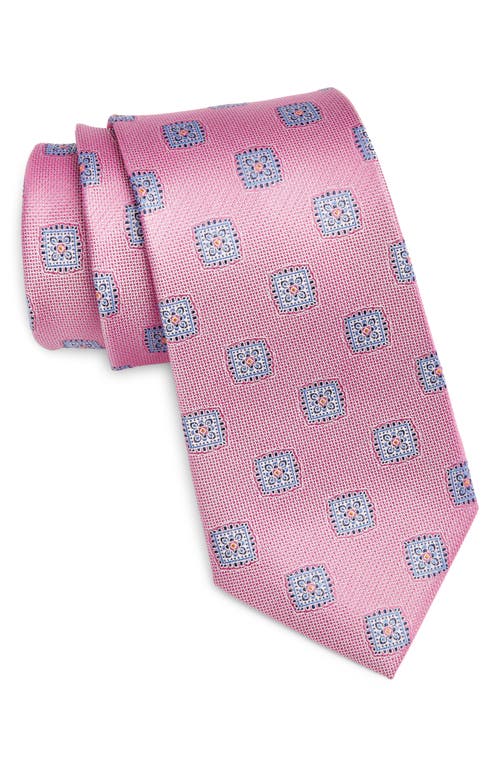 Medallion Silk Tie in Pink